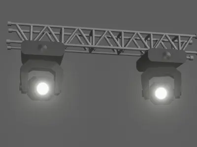 Stage Lights with Truss Beam Low-poly 3D model