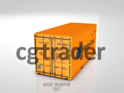 Shipping Container Low Poly 20ft Low-poly 3D model