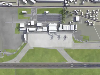 Sarajevo - Airport - SJJ Low-poly 3D model