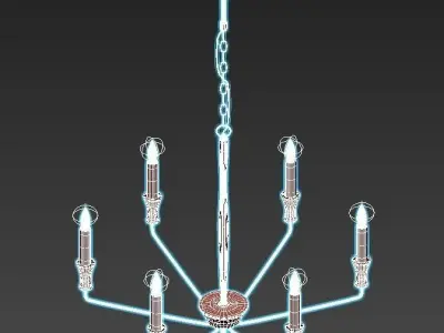 lightstar chandelier with six lights and finish 3D model