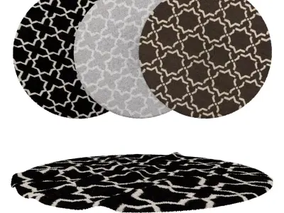 Round Rug Set 131 3D model
