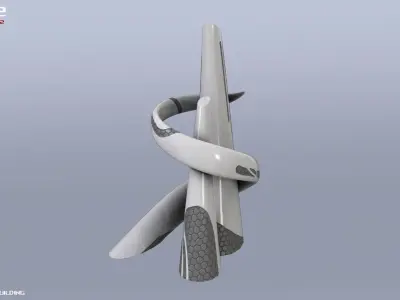 Scifi building 3D model buy