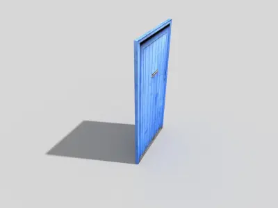 low poly door Low-poly 3D model shop