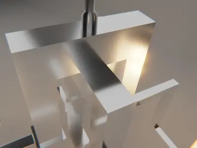 chandelier modern with four lights 3D model