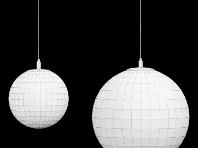 Moon Resin Globe Chandelier Low-poly 3D model
