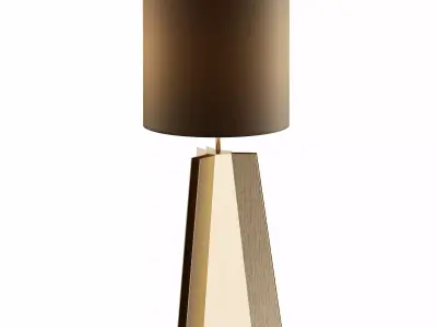 Lamp 3 table with gold base and shade 3D model