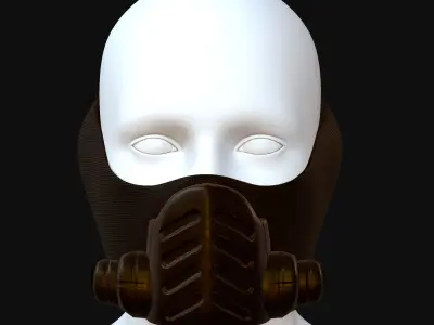 Gas mask helmet 3d model scifi Low-poly  Low-poly 3D model 456