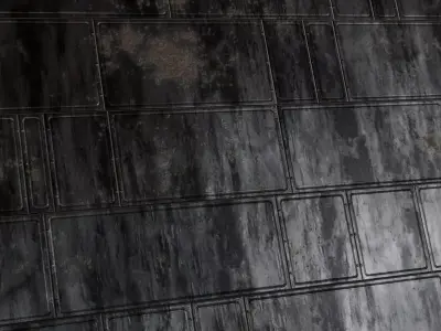 Dark Scalloped Arabesque Grille PBR SEAMLESS Texture