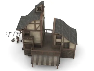House of Merchants Low-poly 3D model