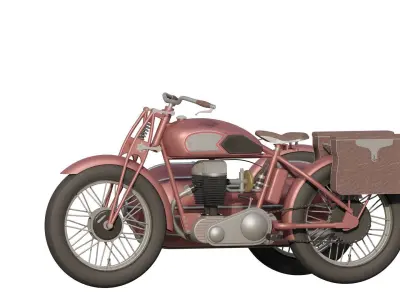 1930S Moped with basket 3D model