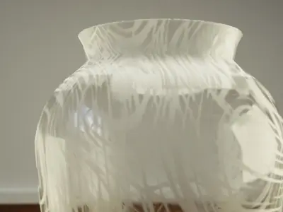 Decorative Wavy Glass Vase Low-poly 3D model