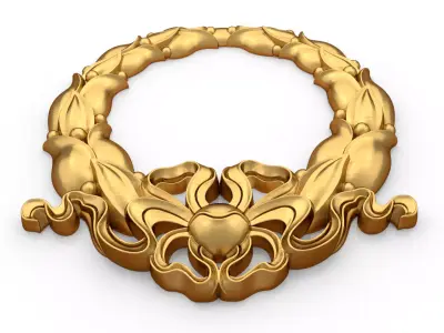 classic decorative onlay Wreath cnc 3d printing stl 01 3D print model