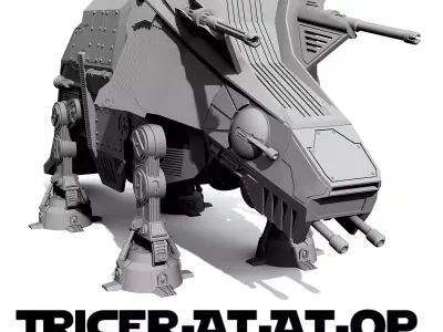 TRICER-AT-AT-OP    -    STARWARS AT-AT WALKER X DINOSAUR 3D print model