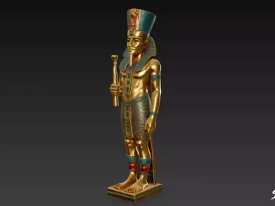 Pharaoh Amenhotep Statue Low-poly 3D model