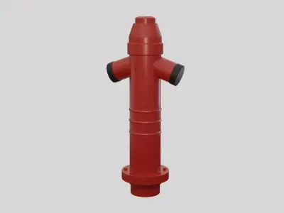 Fire Hydrant 16 - Modern Design - Safety and Emergency Equipment Low-poly 3D model