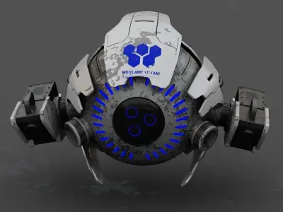 Drone Bot  rigged 3D model