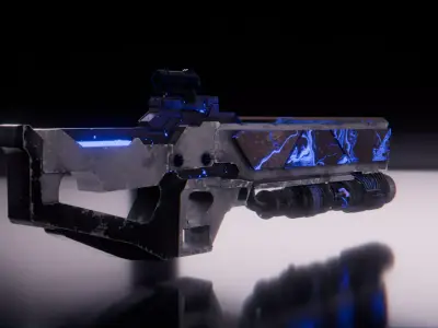 Scifi-Plasma Rifle Low-poly 3D model