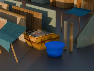 Favela Modular Pack Low-poly 3D model