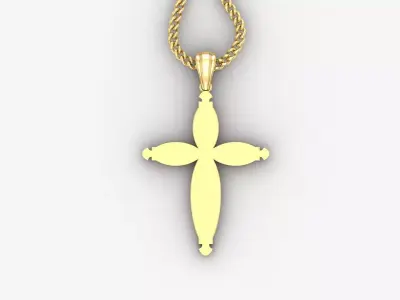 Light Gold 18K Cross Pendant 1CP067 3D print model