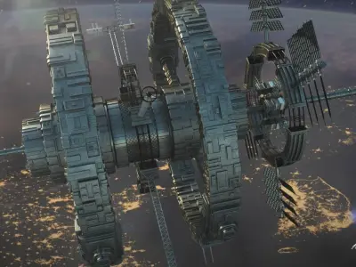 Sci-Fi Space Station 3D model get