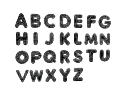 Cartoon Alphabet Set V1 001 Low-poly 3D model