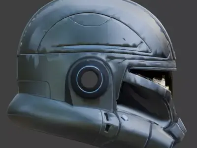 Cybernetic Vanguard Infiltrator Helmet 3D Model Low-poly 3D model
