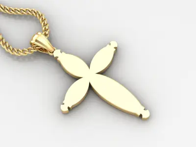 Light Gold 18K Cross Pendant 1CP067 3D print model