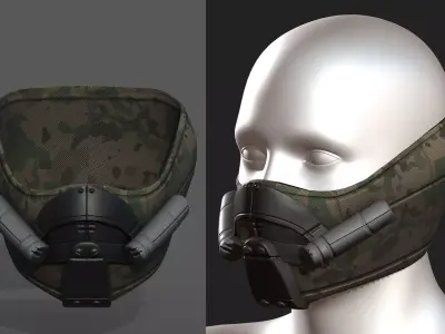 Gas mask helmet scifi futuristic military  Low-poly 3D model