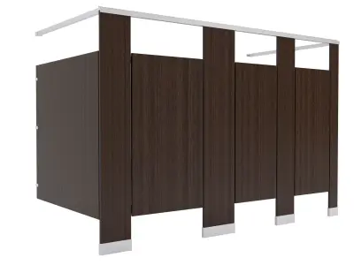 Toilet Stall-001 Wood 3D model