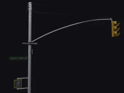 Traffic Light Low-poly 3D model 3