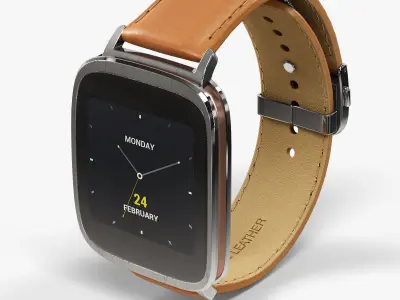 Asus ZenWatch WI500Q smartwatch Low-poly 3D model