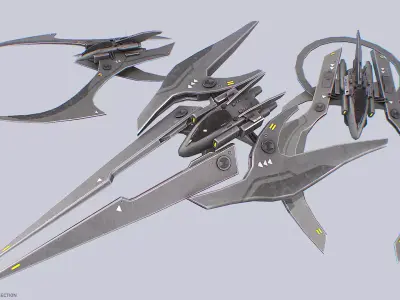 Scifi patrol vehicle collection 3D Model Pack