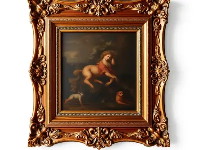 Baroque Ornate Picture Frame Model Pack Low-poly 3D model