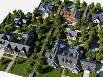 Modular Classic Style American Villas and Mansions 5 House pack