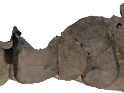 Photorealistic Boulder Wall Low-poly 3D model