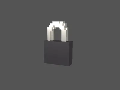 Voxel Lock v1 002 Low-poly 3D model