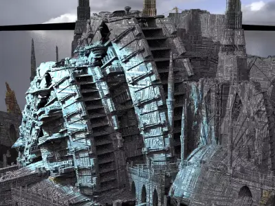 Covenant City Sky Generators Grid Kit bash 3D model