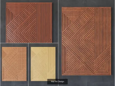 Wooden Wall Deco 3D Model Pack
