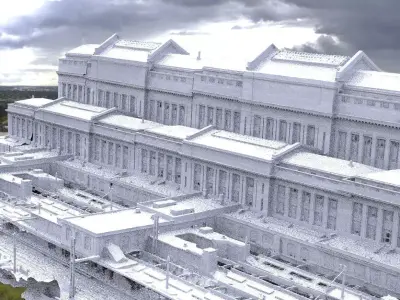 Train Station larger size 3D  3D model