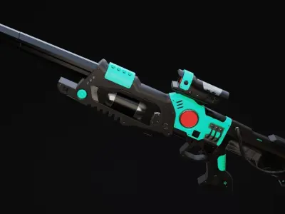 Viir Rifle Scifi Game Ready Low-poly 3D model