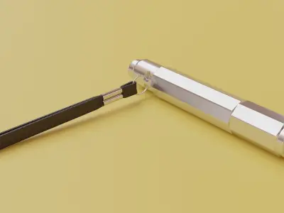 Flashlight with cord Low-poly 3D model