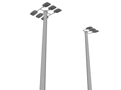 Concrete Lamp Post - Light Pole - Street Light - Group 09 3D model