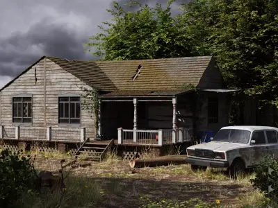 Abandoned House Low-poly 3D model