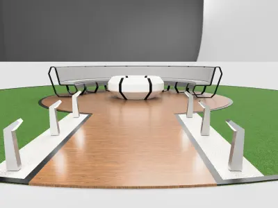 outside round fire place Free 3D model