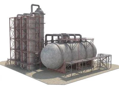 Industrial Oil Refinery 06 Low-poly 3D model