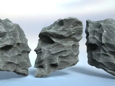 16 Erosion Cave Rocks - 240928 Low-poly 3D model