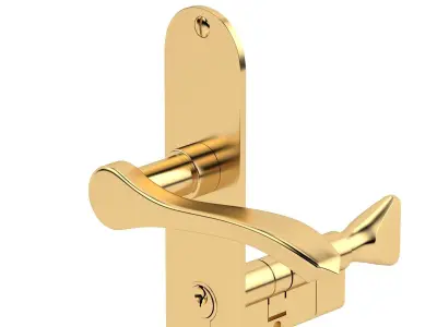 Andros Door Handle Brass 3D model