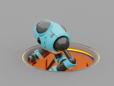 Android rigged- -animated character 3D model