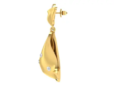 Light Weight Gold Diamond Earring  -earr1 3D print model