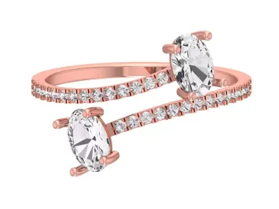Solitaire Women Light Weight Oval Stone Band Ring 3D print model purchase